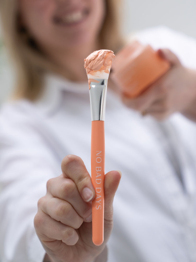 No Bad Days Applicator Brush with clay mask on it