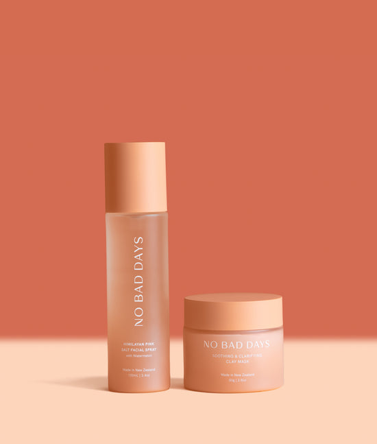 Himalayan Pink Salt Facial Spray with Watermelon and  Soothing & Clarifying Clay Mask