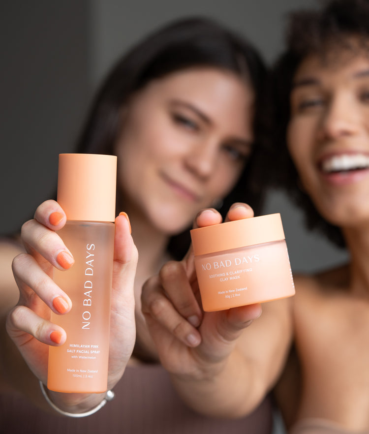 Himalayan Pink Salt Facial Spray with Watermelon and  Soothing & Clarifying Clay Mask