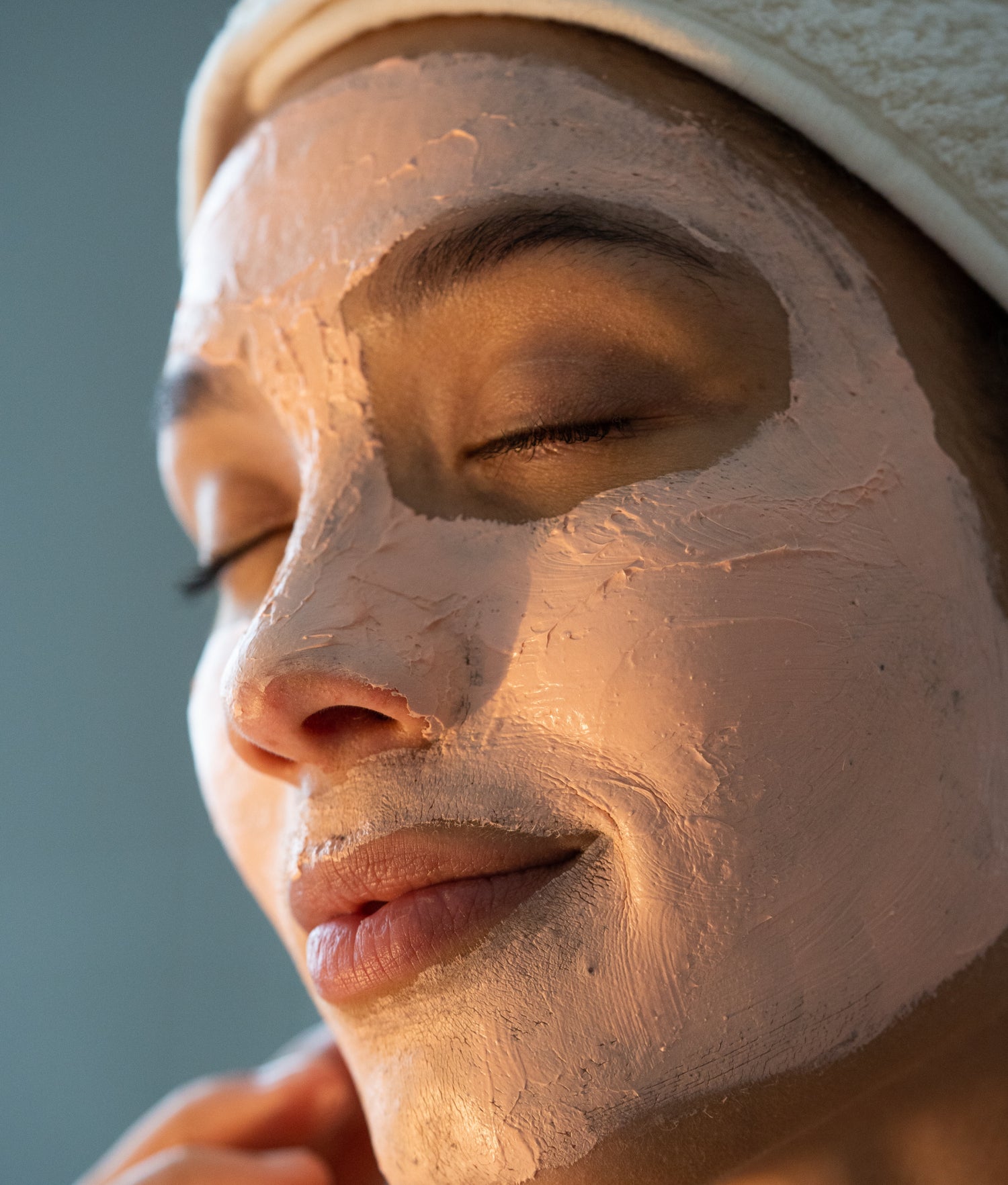 Soothing & Clarifying Clay Mask applied to face